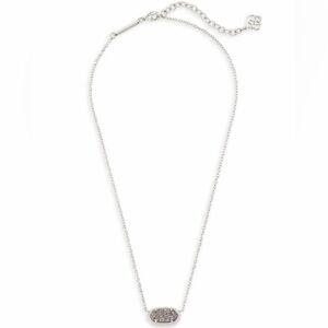 Kendra Scott Elisa Silver Pendant Necklace, Platinum Drusy